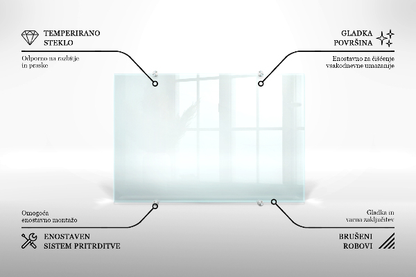 Konyhai fali panel átlátszó 80x60 cm