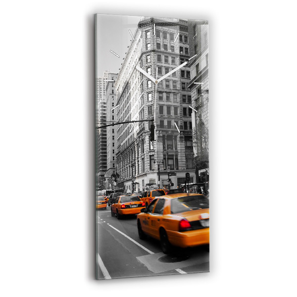Téglalap alakú üvegóra Manhattan és a taxik