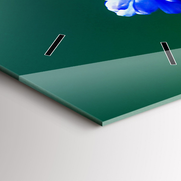 Téglalap alakú üvegóra Kék virágok