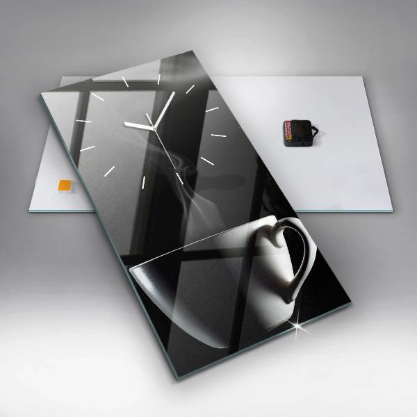 Téglalap alakú üvegóra Egy csésze kávét