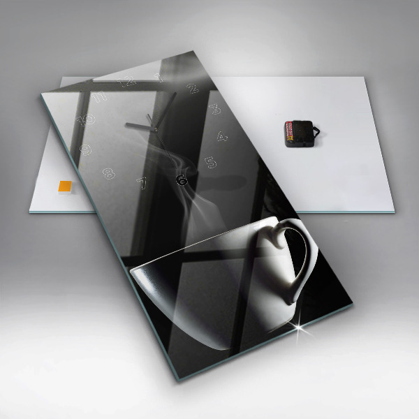 Téglalap alakú üvegóra Egy csésze kávét