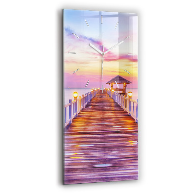 Téglalap alakú üvegóra Este a híd a kikötőben