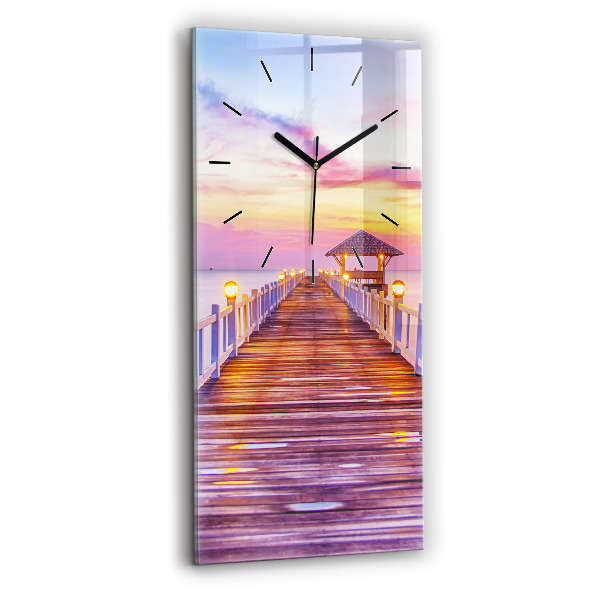 Téglalap alakú üvegóra Este a híd a kikötőben