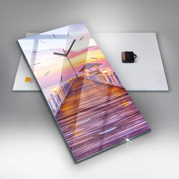 Téglalap alakú üvegóra Este a híd a kikötőben