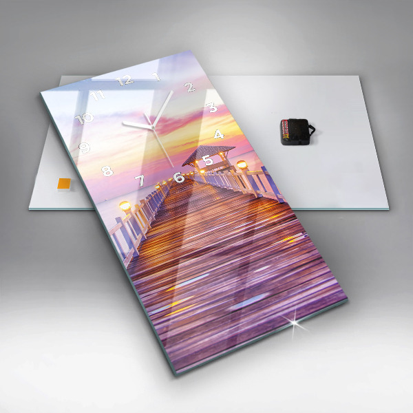 Téglalap alakú üvegóra Este a híd a kikötőben