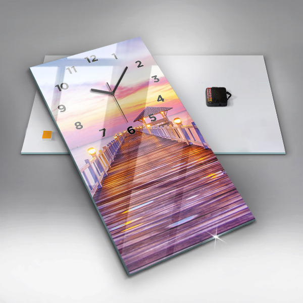 Téglalap alakú üvegóra Este a híd a kikötőben