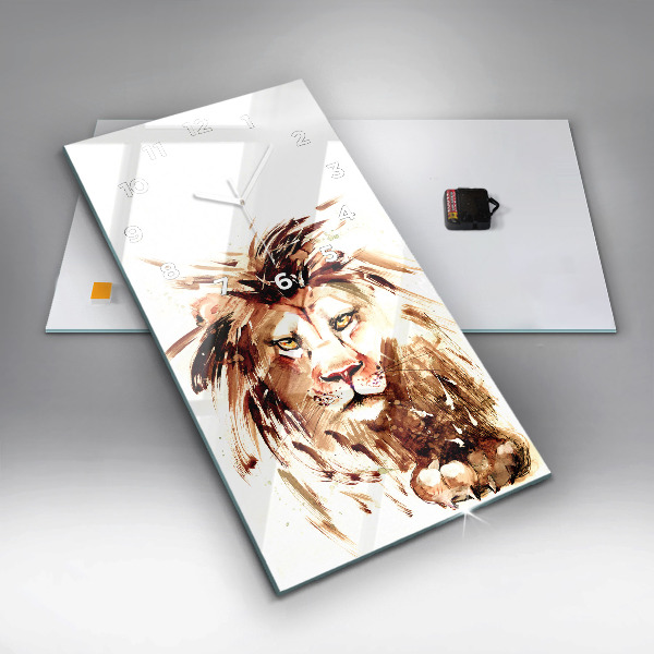 Téglalap alakú üvegóra Barna oroszlán illusztrációja