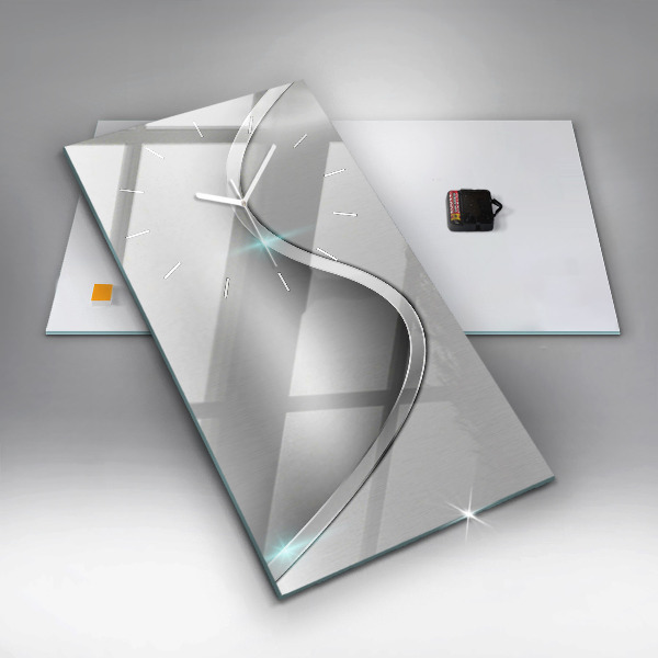 Téglalap alakú üvegóra Szürke fém absztrakció