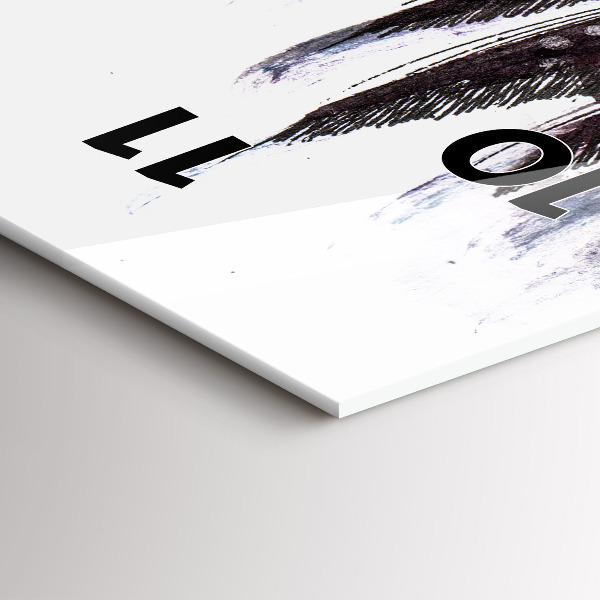 Téglalap alakú üvegóra Festett madarak