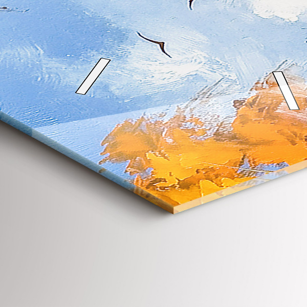 Téglalap alakú üvegóra Őszi táj egy folyóval