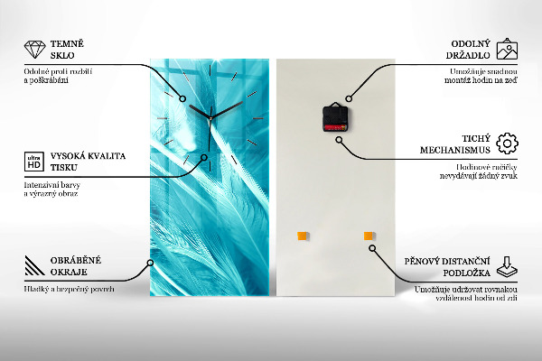 Téglalap alakú üvegóra Absztrakt színek