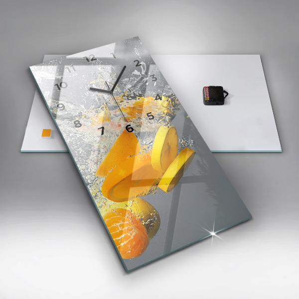 Téglalap alakú üvegóra Citrus vízben