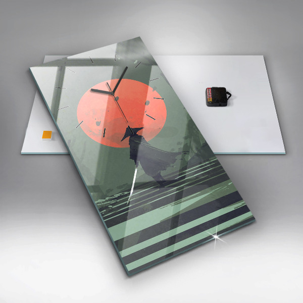 Téglalap alakú üvegóra Szamuráj az erdőben