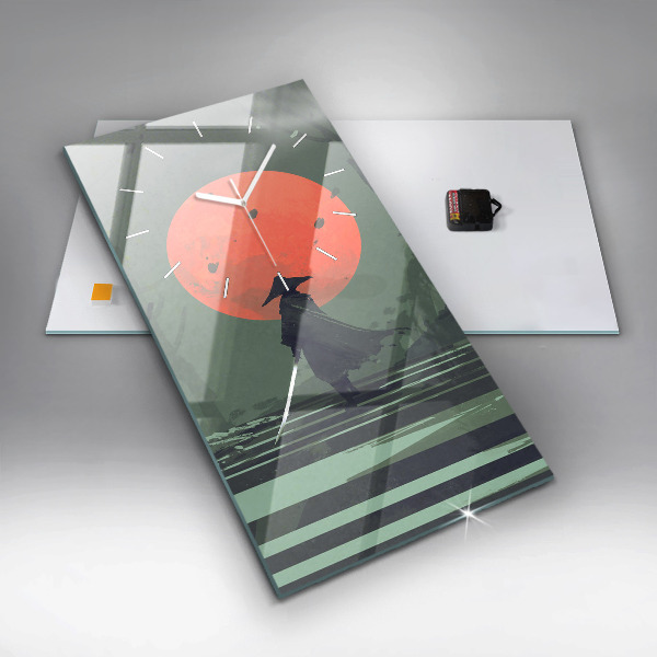 Téglalap alakú üvegóra Szamuráj az erdőben