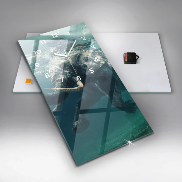 Téglalap alakú üvegóra Úszó elefánt az óceánban