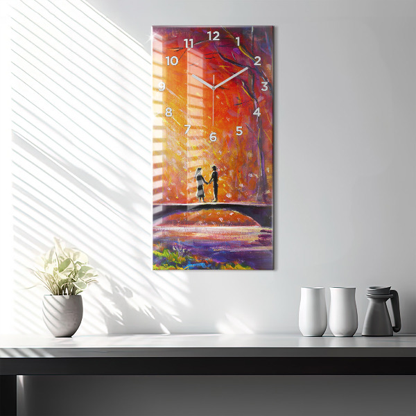 Téglalap alakú üvegóra Pár az erdőben