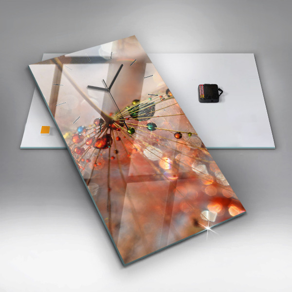 Téglalap alakú üvegóra Pitypang harmattal