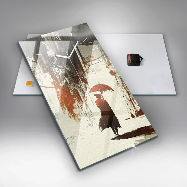 Téglalap alakú üvegóra Nő egy esős éjszakán