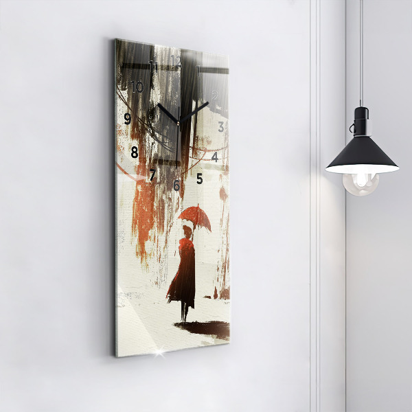 Téglalap alakú üvegóra Nő egy esős éjszakán