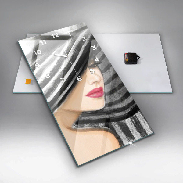 Téglalap alakú üvegóra Fekete-fehér nő