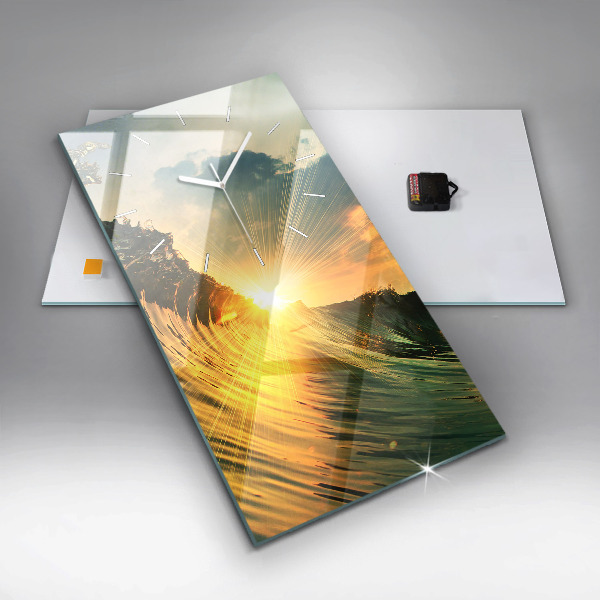 Téglalap alakú üvegóra Hullámok naplemente perspektívája