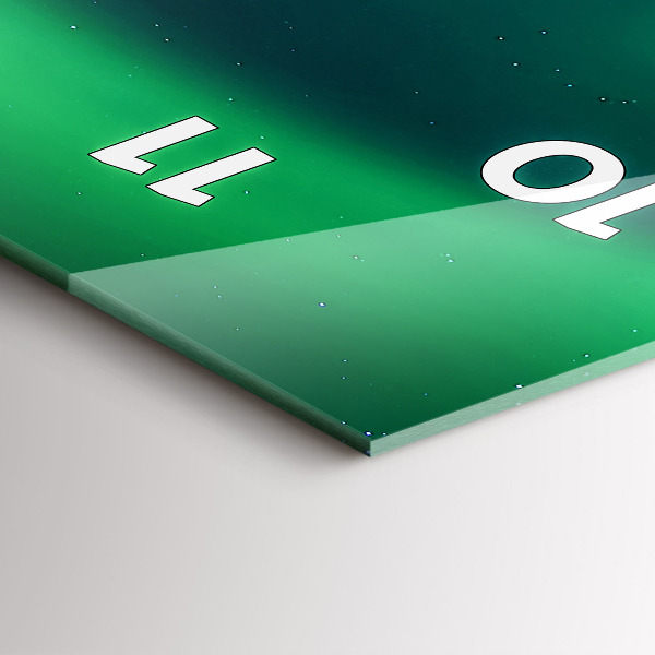 Téglalap alakú üvegóra Északi fény