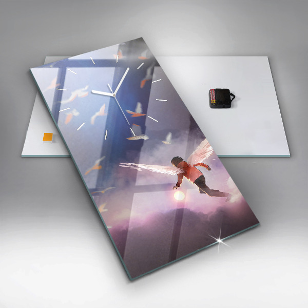 Téglalap alakú üvegóra Szárnyú fiú