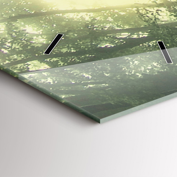 Téglalap alakú üvegóra Ködös erdő reggel