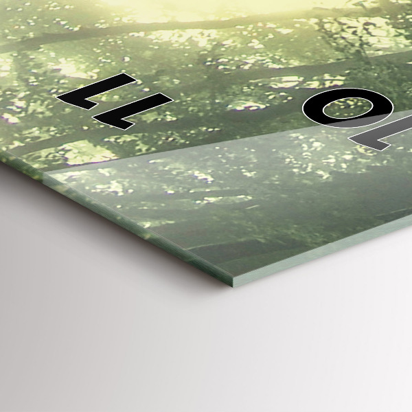 Téglalap alakú üvegóra Ködös erdő reggel