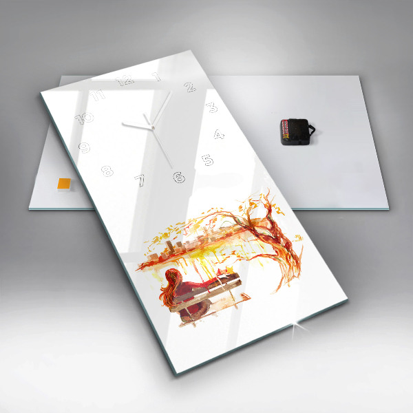 Téglalap alakú üvegóra Őszi táj