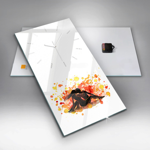 Téglalap alakú üvegóra Szerelem és egy szerelmes pár