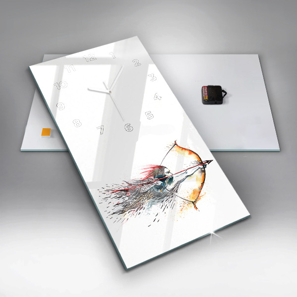 Téglalap alakú üvegóra Egy harcos a vadászatban