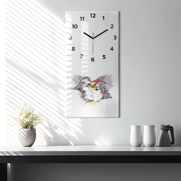 Téglalap alakú üvegóra Szerelmes csók rajz