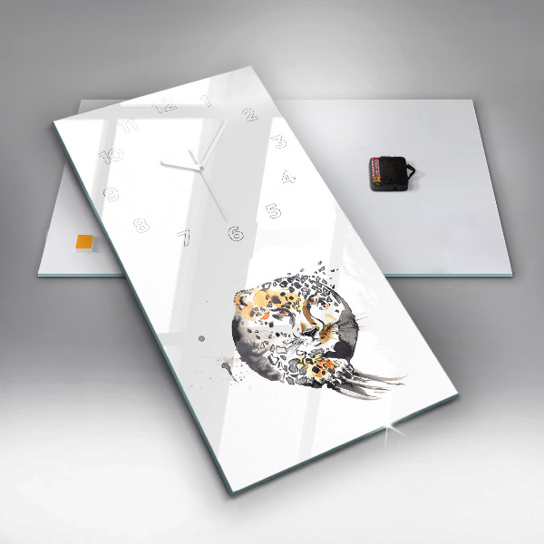 Téglalap alakú üvegóra Gepárd egy körben absztrakt