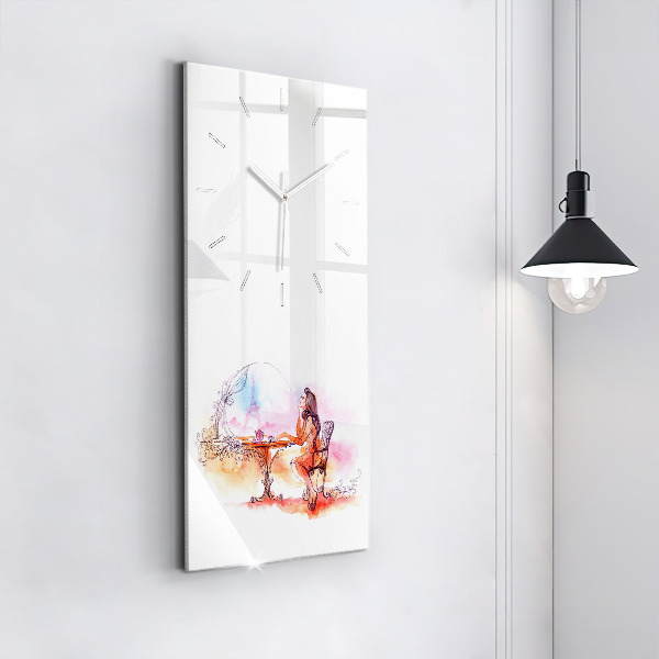 Téglalap alakú üvegóra Nő teát iszik