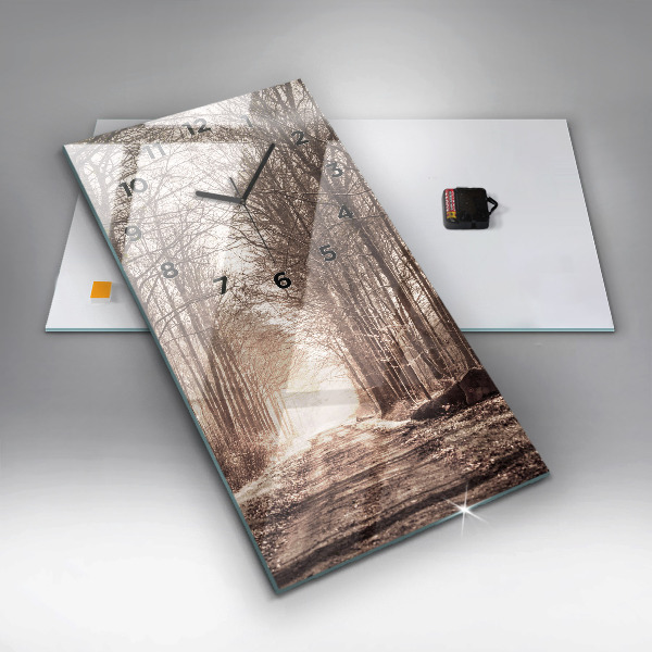 Téglalap alakú üvegóra Erdei ösvény szépia