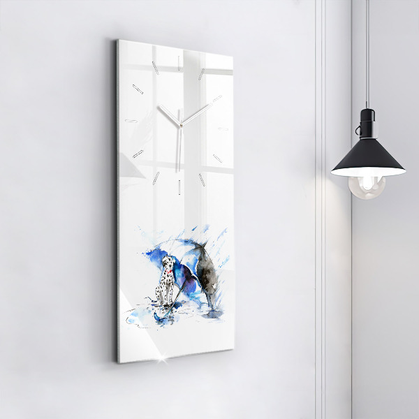 Téglalap alakú üvegóra Dalmata és esernyő