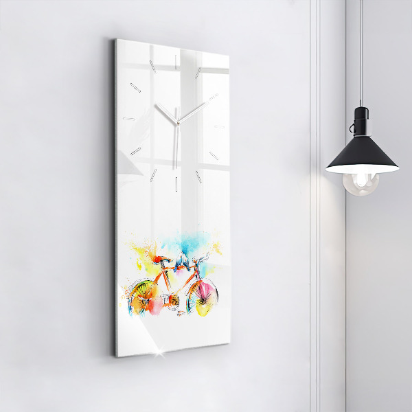 Téglalap alakú üvegóra Festett bicikli