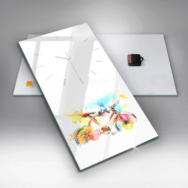 Téglalap alakú üvegóra Festett bicikli