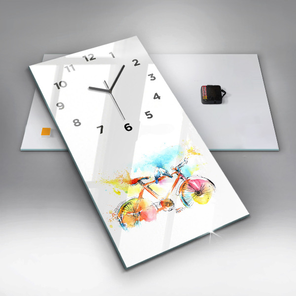 Téglalap alakú üvegóra Festett bicikli