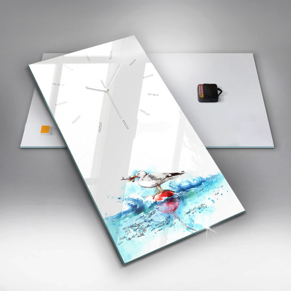 Téglalap alakú üvegóra Festett sirály