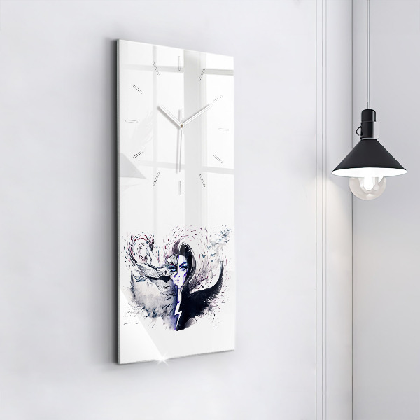 Téglalap alakú üvegóra Egy nő illusztrációja