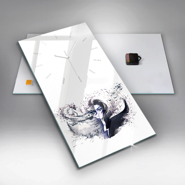 Téglalap alakú üvegóra Egy nő illusztrációja