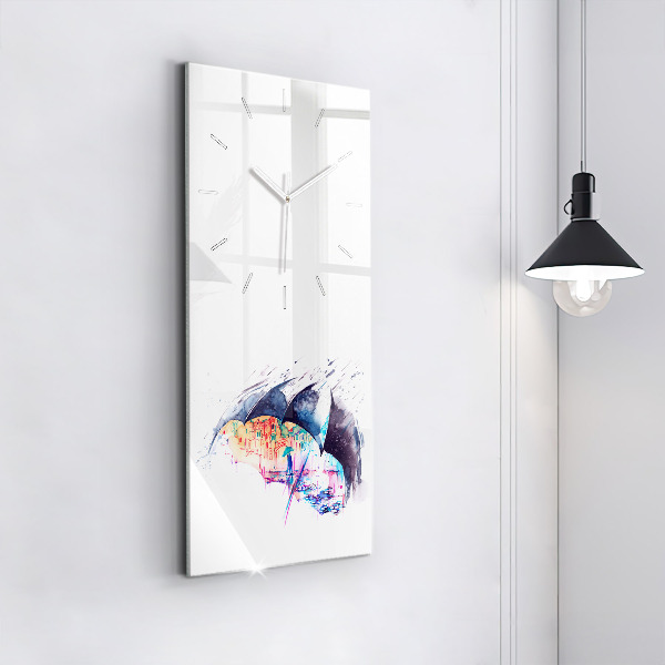 Téglalap alakú üvegóra Esernyő és város