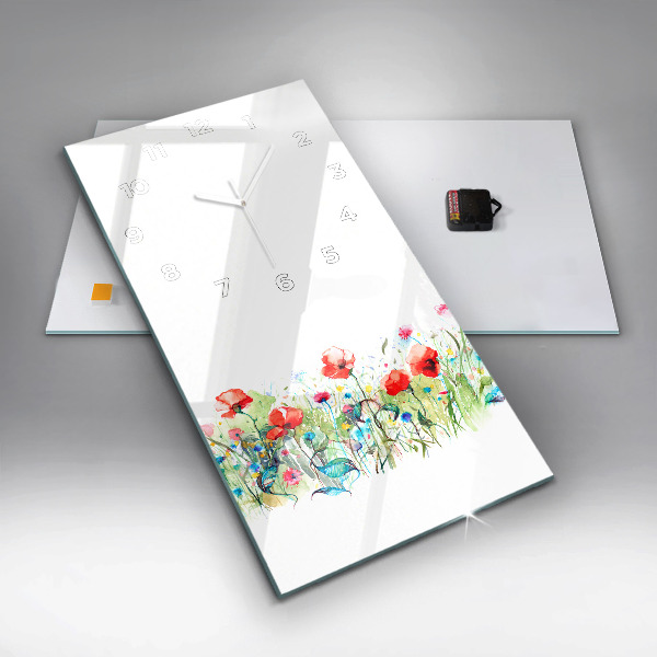 Téglalap alakú üvegóra Virágok a réten