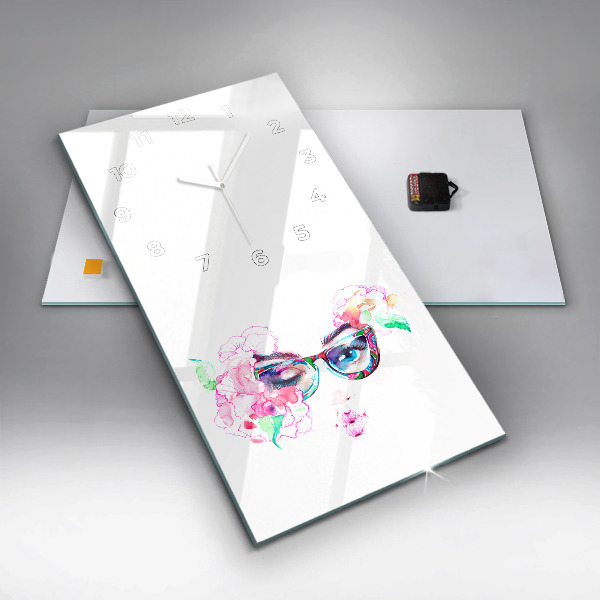 Téglalap alakú üvegóra Szemüveges nő