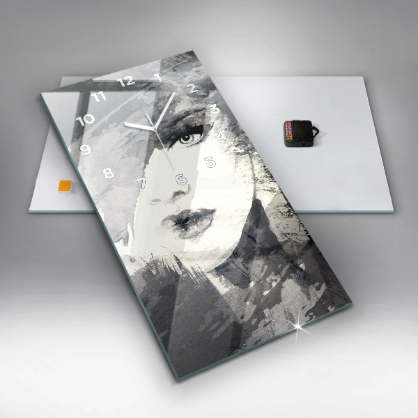 Téglalap alakú üvegóra Nő - akvarell