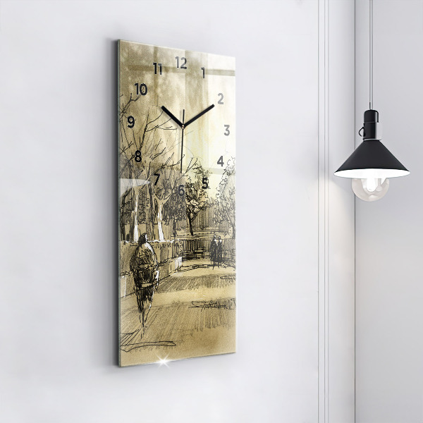 Téglalap alakú üvegóra Park és a szépia fák