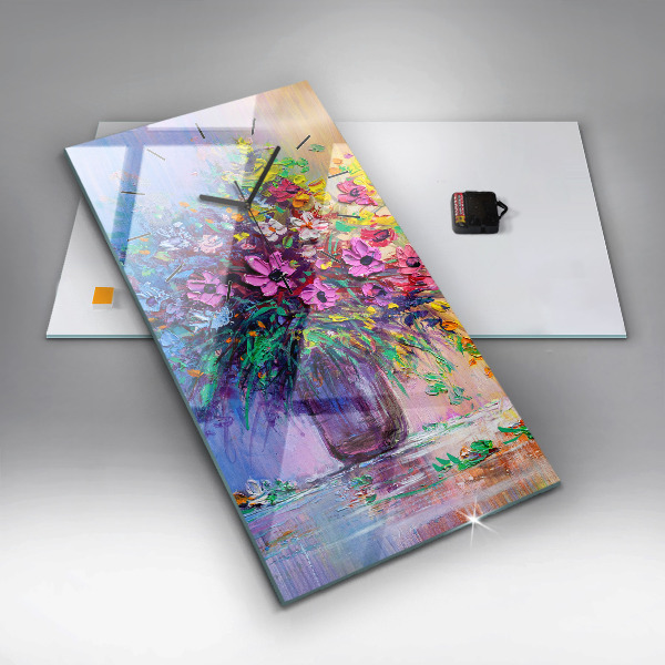 Téglalap alakú üvegóra Virágok egy vázában