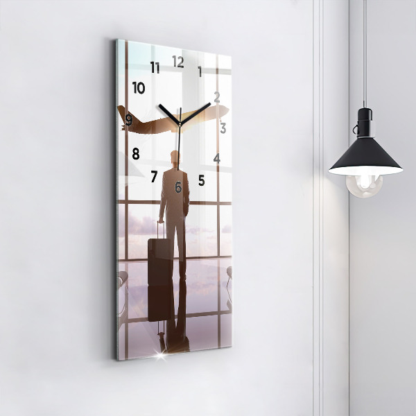 Téglalap alakú üvegóra Férfi a repülőtéren